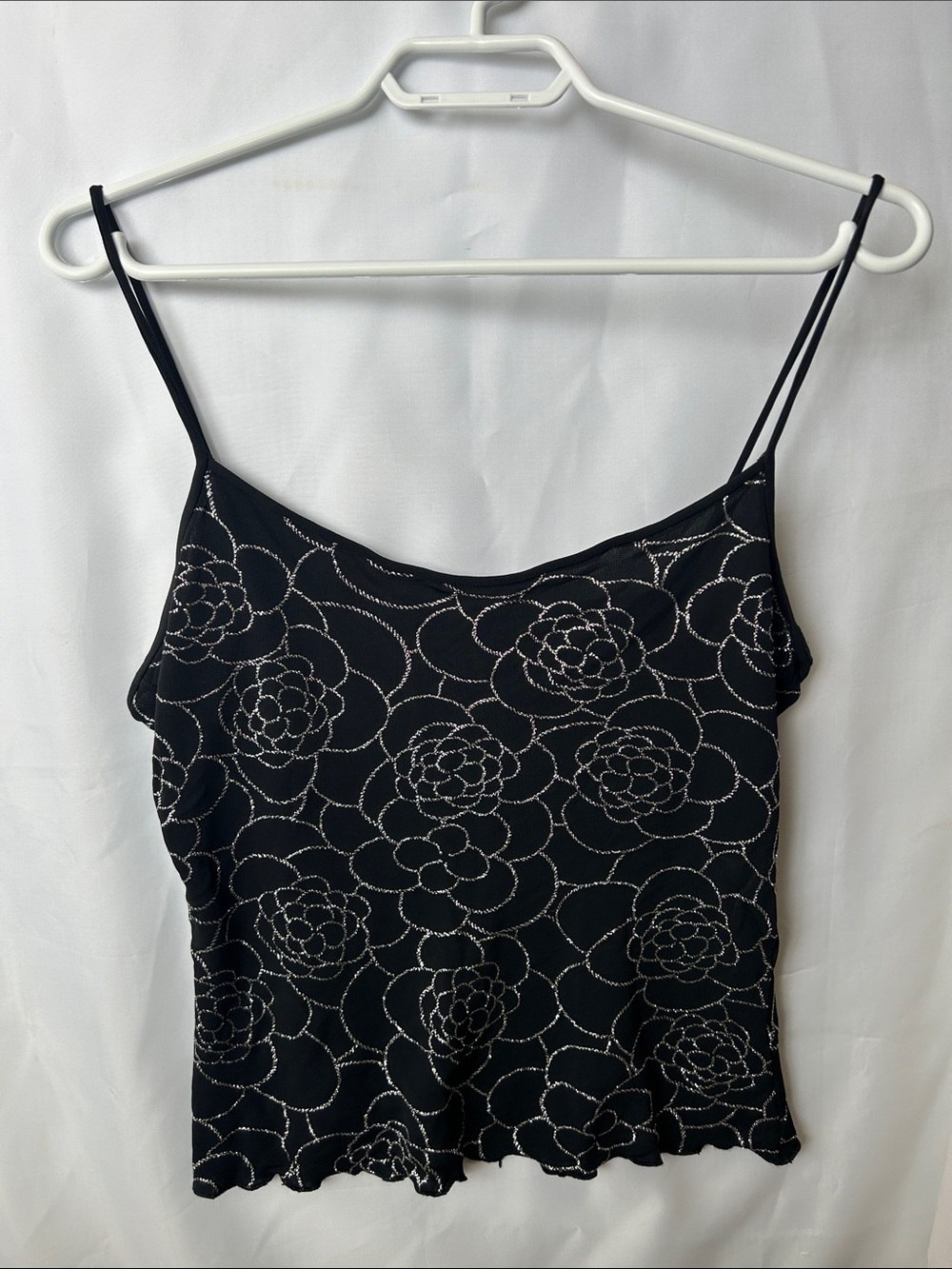 Armani Collezioni Black Glitter Silver Evening Top